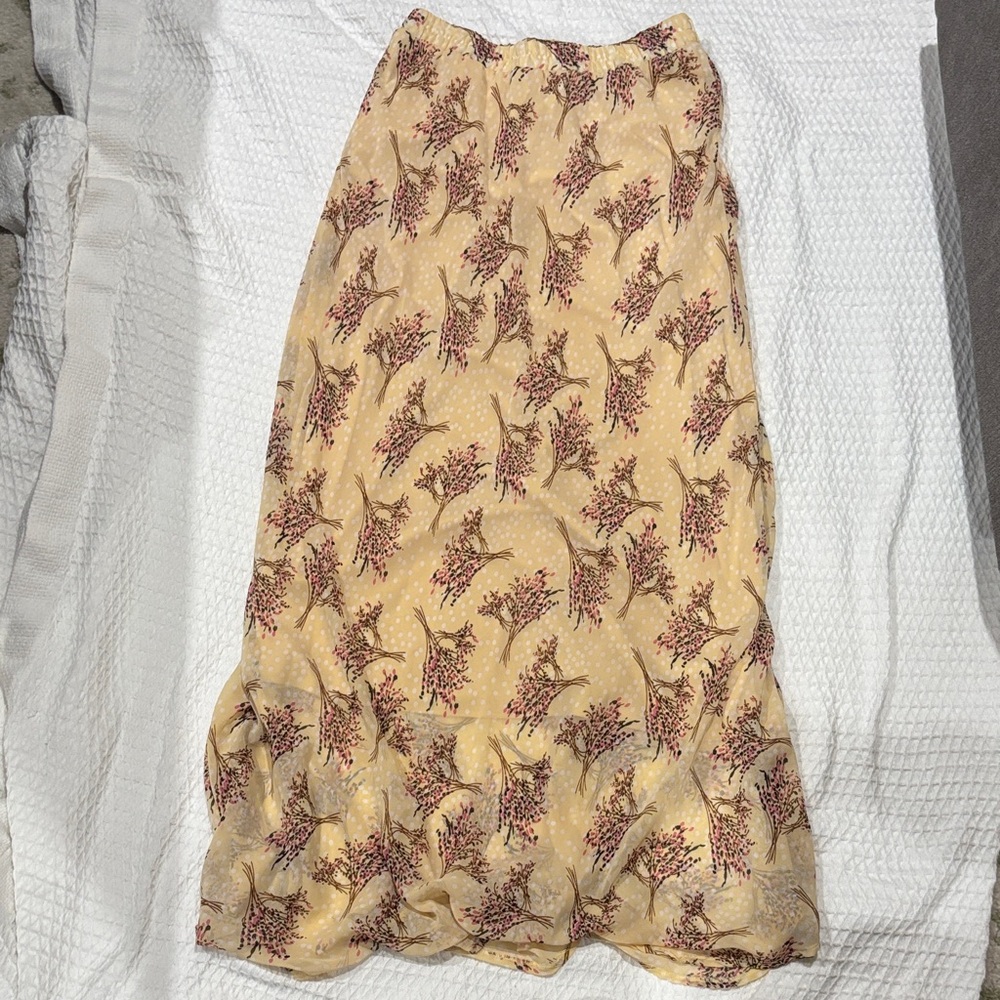 Collection B Cream Floral Midi Skirt